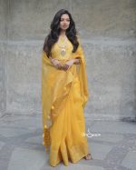 Yellow Muslin Saree - Image 2
