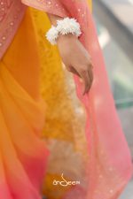 Muslin Saree - Yellow and Peach - Image 2