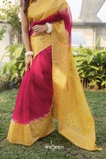 Muslin Saree- Honey Coral - Image 5