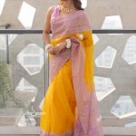 Muslin Saree- Yellow Lilac