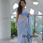 Dragonfly Muslin Saree - Azure