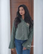 Moss Green Linen Cotton Shirt