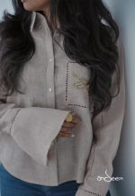 Sand Beige Linen Cotton Shirt - Image 2