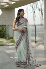 Muslin Saree- Celadon - Image 3