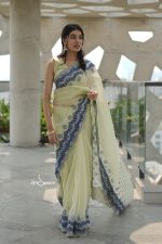 Muslin Saree- Lime Sapphire Grace - Image 4