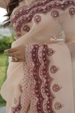 Muslin Saree- Blush Beige - Image 2