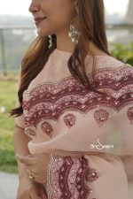 Muslin Saree- Blush Beige - Image 3