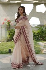 Muslin Saree- Blush Beige - Image 4