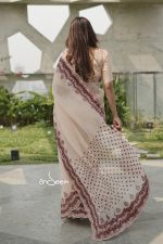Muslin Saree- Blush Beige - Image 5
