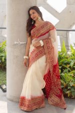 Muslin Saree- Crimson Whisper - Image 6