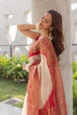 Muslin Saree- Crimson Whisper - Image 2