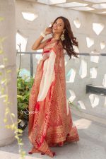 Muslin Saree- Crimson Whisper - Image 3