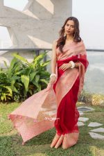 Muslin Saree- Rose Ember - Image 3