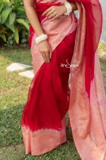 Muslin Saree- Rose Ember - Image 4