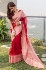 Muslin Saree- Rose Ember