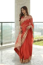 Muslin Saree - Auburn - Image 3
