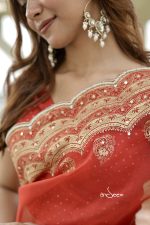 Muslin Saree - Auburn - Image 4